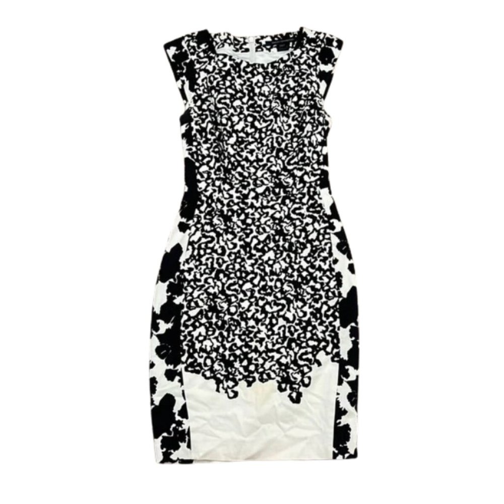 French Connection Black and White Fitted Dress
